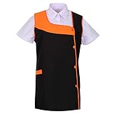  MISEMIYA - Delantal Impermeable Delantal Casaca Uniformes LABORALATORIOS Delantal Barbacoa Hospital Veterinaria Sanitarios- Ref.631 - L, Naranja