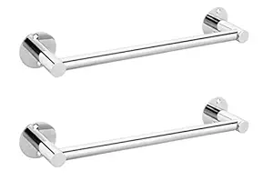 GARBNOIRE 12 INCH Stainless Steel Towel Bar | Bathroom Towel Rod Holder | Wall Mounted Hand Towel Rail for Kitchen and Washroom Pack of 2