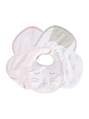 VERTBAUDET Lot de 5 bavoirs naissance Lot chat rose TU