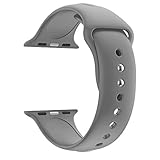 Vamoro Ersatz-Sport-Silikon-Uhrenarmband Armband, Alta Armband Weiches Verstellbares Sport Ersatzarmband Fitness Zubehörteil für Apple Watch Series 4 44MM(Grau)