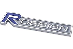 DDDXF Autocollants De Voiture en Métal 3D R Design avec Emblème Plaque De Calandre Avant Style De Voiture pour Volvo R Design S60 V60 Xc60 S60 V40, Bluesticker