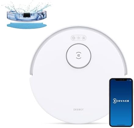 ECOVACS DEEBOT N20 Robot Aspirapolvere, 8000 Pa Robot Lavapavimenti e Aspirapolvere, Spazzola Antigroviglio, 300 Minuti di Esecuzione, Arrampicata da 20 mm, Pianificazione Intelligente del Percorso