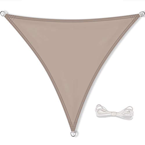 CelinaSun Toldo con protección Solar para jardín y balcón PES Poliéster hidrófugo Triángulo 5 x 5 x 5 m marrón Topo