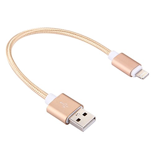 TheSmartGuard – Lightning Kabel / Datenkabel / Ladekabel [2.1 A] für Apple iPhone 7, 7 Plus, 6, 6s, 6 Plus, 6s Plus, SE, 5s, 5, 5C sowie alle iPad mit Lightning Anschluss | Nylon Ummantelt | Farbe: Gold | Länge: 20 cm / 0,2 Meter - 5