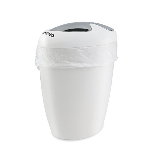 WINOMO Kosmetikeimer mit Schwingdeckel, Mülleimer für Bad, 6.5 Liter, Kunststoff mit verchromtem Deckel, 26 x 18 x 31 cm (Weiß) - 8