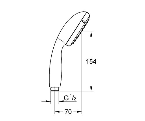 Grohe 27795000 Tempesta 100, Brausestangenset 600mm, 2 Strahlarten, feste Bohrlöcher zur Befestigung, chrom - 2