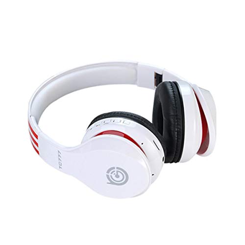 Preisvergleich Produktbild samLIKE Kabellos + Verdrahtet Kopfhörer, Metallisches Surround Sound Noise Reduction Bloothooth Headset für PC, Switch, Laptop, Tablets, Handy, ps4 usw ( Weiß)