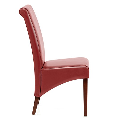 Carlo Walnut Chair Red Leather