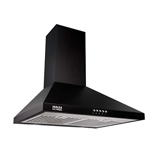 Inalsa 60cm, 900 m³/hr Kitchen Chimney Enya 60BKBF With Stainless Steel Baffle Filter(Black)