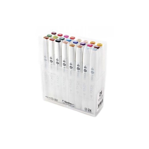 BRUSH Marker 24er - (ausgewähltes Farbsortiment) Set, TWIN Marker