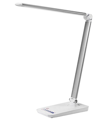 examen Lampe de bureau LED,HOOMIL Moderne LED Lampe de Chevet pour Lecture ou Bureau-flexible Contrôle Touchez,économie d'énergie & sécurité Dimmable Lampes de Table LED (Argent)