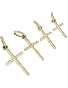 Hobra-Gold Kleines Goldkreuz 585 glattes Kreuz Anhänger Gold 14 Kt Goldanhänger vier Größen