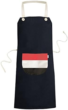 Yemen National Flag Asia Country Symbol Mark Pattern Cooking Kitchen Black Bib Aprons With Pocket for Women Men Chef Gifts