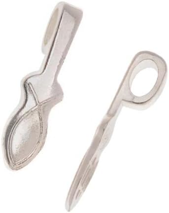 AANRAKU Glue On Christian Fish Pendant Bails Silver Plated (10)