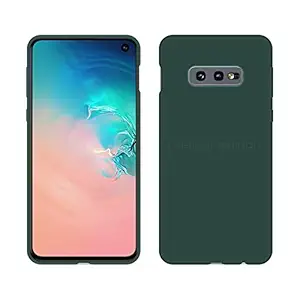 Case Creation Colorful Premium Feel Matte Finish (Cushion Inside) Soft Silicone Anti Slip Soft Fabric OG Case Back Cover for Samsung Galaxy S10e (Shade - Fashion Green)