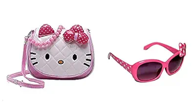 Sanjis Enterprise Girls Faux Leather Sling Bag (Set of 2, Light Pink)