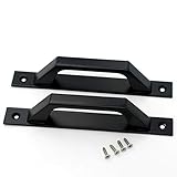 Hohe Qualität: Der Griff der Scheunentür ist aus hochwertigem Kohlenstoffstahl gefertigt, und die mattschwarze Oberfläche bietet Rost- und Fingerabdruckfestigkeit und ist dadurch dauerhaft und robust. Der Griff mit einer beschichteten Oberfläche sorgt für ein geschmeidiges Gefühl und ein ausgezeichnetes Handgefühl.