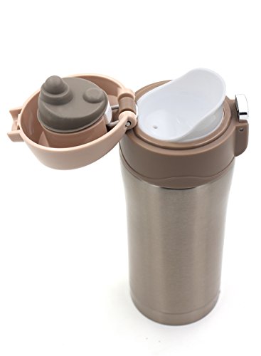 Kooyi 250 ml Vakuum Isolierbecher Wasserflasche, Travel Mug einhändige öffnen und Trinken, 100% auslaufsicher  (Champagne-Gold) - 4