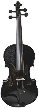 Zest Violin in amazing 4 metallic colours 4/4 and 3/4 Sizes Seconds. Violin with Rosin, Bow & Padded Case Top Quality Craftsmanship (Seconds) (3/4, Metallic Black)