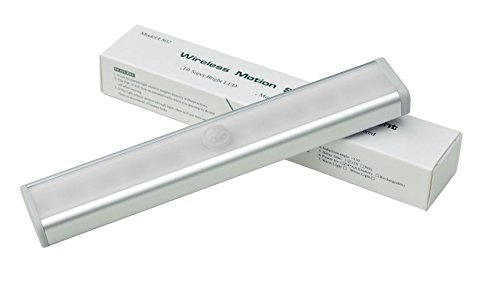 Preisvergleich Produktbild Fanryn 10 LED Lichtleiste Innenbeleuchtung Unterbauleuchte Schrankbeleuchtung kabellose Schrankleuchte, LED-Licht Auto Sensing Nachtlicht Emergence Lampe für Wandschrank Küche Treppen Kabinett Flur Badezimmer Dachböden Garagen Treppe Schrank mit Magnetstreifen und USB Kabel - weißes Licht