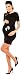 Happy Mama. Women's Maternity Stretch Jersey Tunic Top Baby Feet. 464p (Black, UK 10)