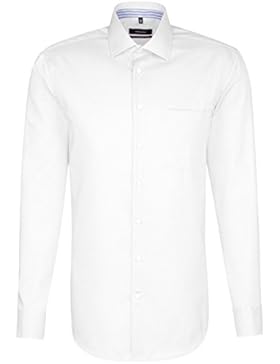 SEIDENSTICKER Herren Hemd Modern 1/1-Arm Bügelfrei Uni / Uniähnlich City-Hemd Kent-Kragen Kombimanschette weitenverstellbar