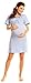 Zeta Ville Womens Maternity Nightie Nursing Nightdress Breastfeeding Gown - 391c (Blue, 14)
