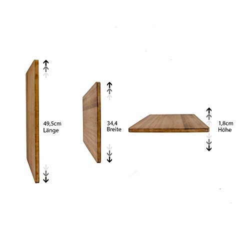 Schneidebrett 49x34cm Bambusbrett Bambus Massiv Holz Schneidbrett Tranchierbrett - 3