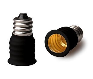 Superdealspro , 12 unidades/Direct Hardware E12 A E14 negro soporte bombilla lámpara luz LED a adaptador de cambiador de producto de gran calidad