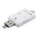 Produktbild Lightning iFlash Drive USB 2.0 2-Way Storage Micro SD TF SDHC Card Reader, U-Disk Extra Memory Data Stick Expander OTG Adapter for iPhone 5/5c/SE/5s/6/6 plus/ipad/iPod touch/Samsung S5 S6 S7 OTG Mac PC Phones Brinonac New 3 in 1 (White)