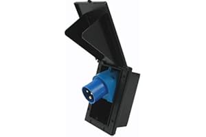 PRO-STYLING DESIGN FOR PERFECTION Prise extérieure CEE - Prise à encastrer - IP44 - Pour caravane, camping-car, roulotte - 220 V - 240 V - Noire - Rectangulaire
