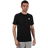 Camiseta para hombre Adidas Originals con logo esencial en color negro y cuello redondo. Cuello acanalado. Manga corta. Dobladillo recto. Dobladillo de doble costura para puños y dobladillo. Logotipo de Trébol bordado para el pecho izquierdo. Hombro para doblar 27" aprox. Lavable a máquina. Ref: EB4079Las medidas son solo orientativas.