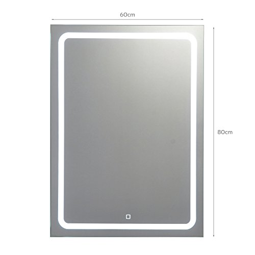 Badspiegel mit LED Beleuchtung / Touch Sensor, 60x80cm - 2