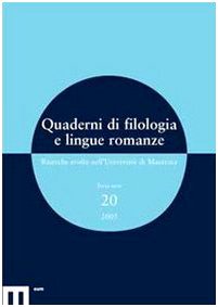Quaderni di filologia e lingue romanze (2005) Quaderni di filologia e lingue romanze (2005)