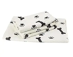 Zwipes Microfiber Pet Towels Soft Terry Cleaning Cloths (Large - 30 x 36-inch, White with Black) - Pack of 2