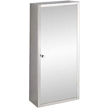 Palma 60cm x 25cm Single Door Narrow Mirror Bathroom Wall Cabinet ...