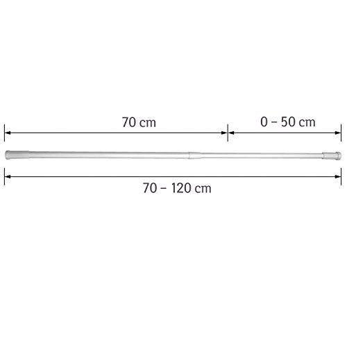 Tatkraft Thorin Teleskop-Duschvorhangstange 70–120 cm, Ø1.9/2.2 cm Aluminium / Edelstahl - 2