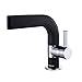 Price comparison product image YOHOM Modern Black Solid Brass Bathroom Monobloc Basin Bowl Sink Mixer Taps Single Lever 360 Swivel Spout Washroom Hand Basin Taps Hot and Cold Water Faucet Tap, Lead Free Black Nickle