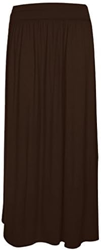 Candy Floss Ladies Womens Long Jersey Maxi Skirt 8-22 (XL 16-18, Chocolate Brown)