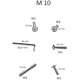 ARMARKAT - Gewindeschrauben, Ersatzschrauben für Kratzbäume - M10, 25 bis 70 mm lang (1 x W5 - 45 mm)