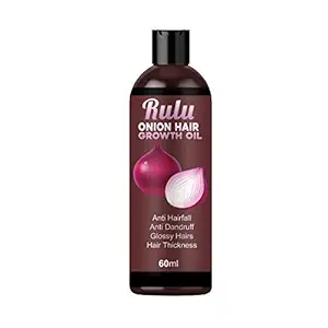 Rulu Naturals Onion Hair Growth Oil With 14 Other Essential Ingredients for Men & Women (60ml)