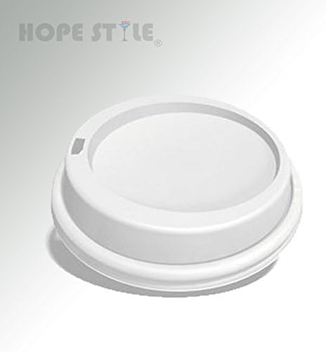 Hope Style ® 50x White Sip Thru Plastic Lids for 12oz-16oz Coffee Paper Cups