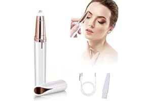 DAKEXIONG Tondeuse à Sourcils pour Femme, Épilateur de Sourcils Rechargeable pour Femme, Rasoir à Sourcils Indolore et Portable pour L'épilation du Visage, des Lèvres et du Nez (Blanc)