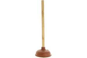 Fomax Déboucheur à Ventouse Manche en Bois - Hauteur 47cm - diamètre 14cm - Couleur Marron - matière: Caoutchouc