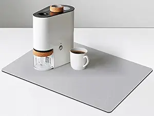 Coffee Bar Mat Under Coffee Maker,19inx12in Coffee Tray Mat Under Coffee Machine,None Skid Mat for Coffee pots,Under Appliance Mats,Silicone Hot Mats for Coffee Machines,Coffee Dish Drying Mat,Grey