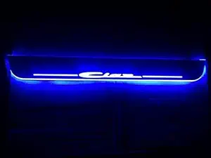 DS ENTERPRISE Door Steel Plates with Light For Maruti Suzuki Ciaz Set of 4PCS (Blue Color)