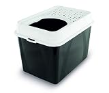 Rotho Berty Katzenklo mit Top -Eingang, Kunststoff (PP), weiss/schwarz, (57,2 x 39,3 x 40,4 cm)