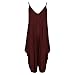 Produktbild Neu Damen Cami Lagenlook Strampler Locker Harem Overall Kleider Übergröße, Rot - Weinfarben, XL - ( 16-18)