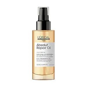 L?Or?al Professionnel Absolut Repair Oil 10-in-1 Multi-benefit Leave-In Hair Serum with Wheat Germ Oil for Dry & Damaged Hair, Serie Expert, 90ml