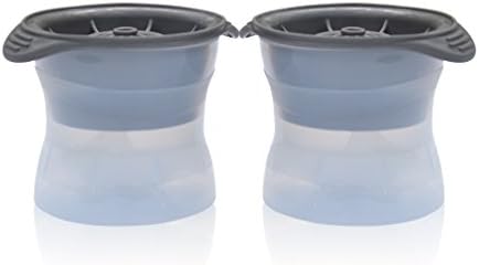 PREMIUM Flamen ICE BALL MAKER MOLD Fast &amp; Easy Release Black Flexible Round Silicone 2 pcs Ice Ball Tray Molds 2.5 inches (6.5 CM) Round Ice Ball Spheres